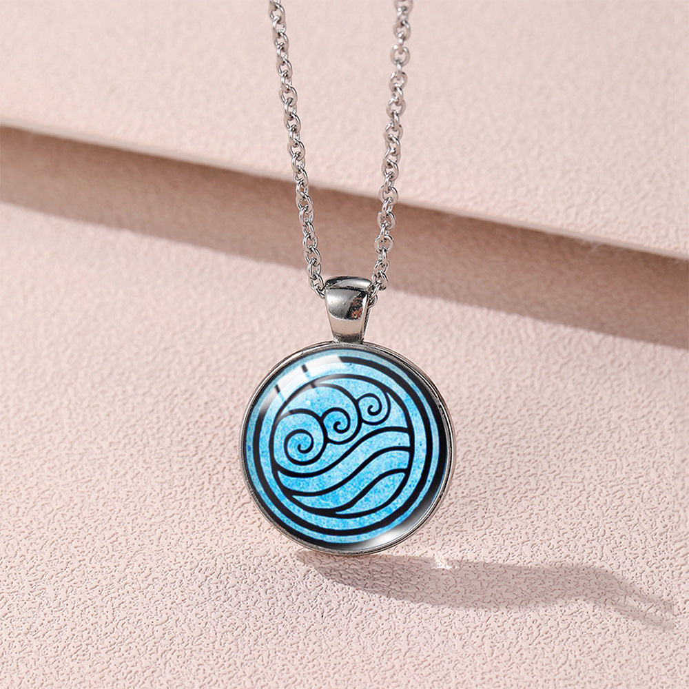 Blue Wave Pendant Necklace
