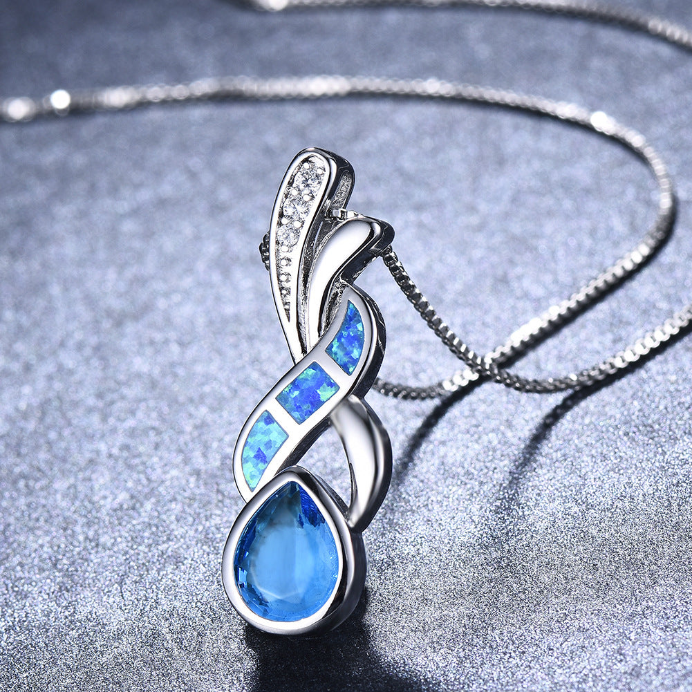 Elegant Blue Topaz Necklace