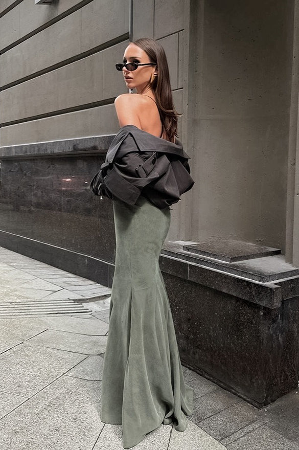 Silver Fox Fleece High-waist Mermaid Skirt