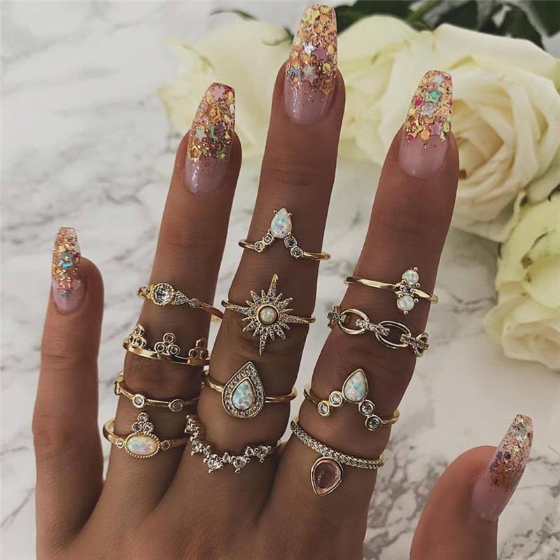 Bohemian Opal Crystal Ring