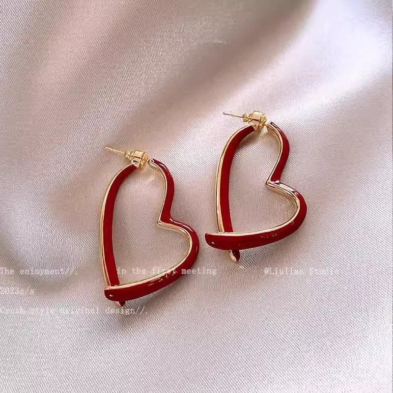 Romantic Red Heart Earrings