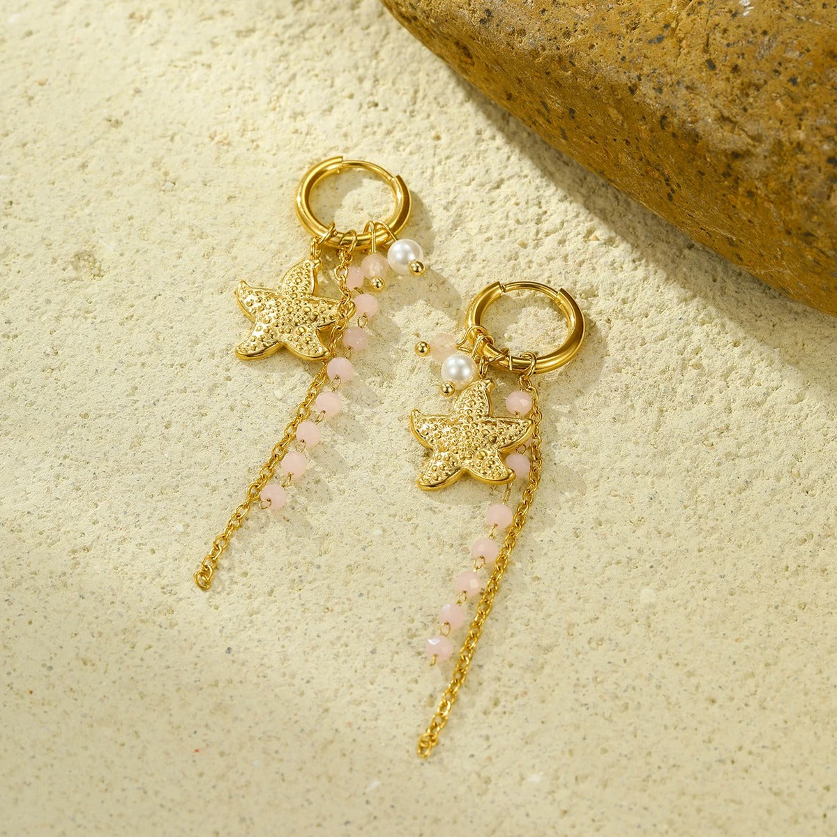Elegant Starfish Pearl Earrings