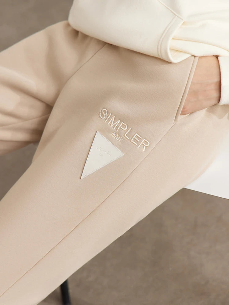 Minimalism Ankle-length Straight Sweatpants