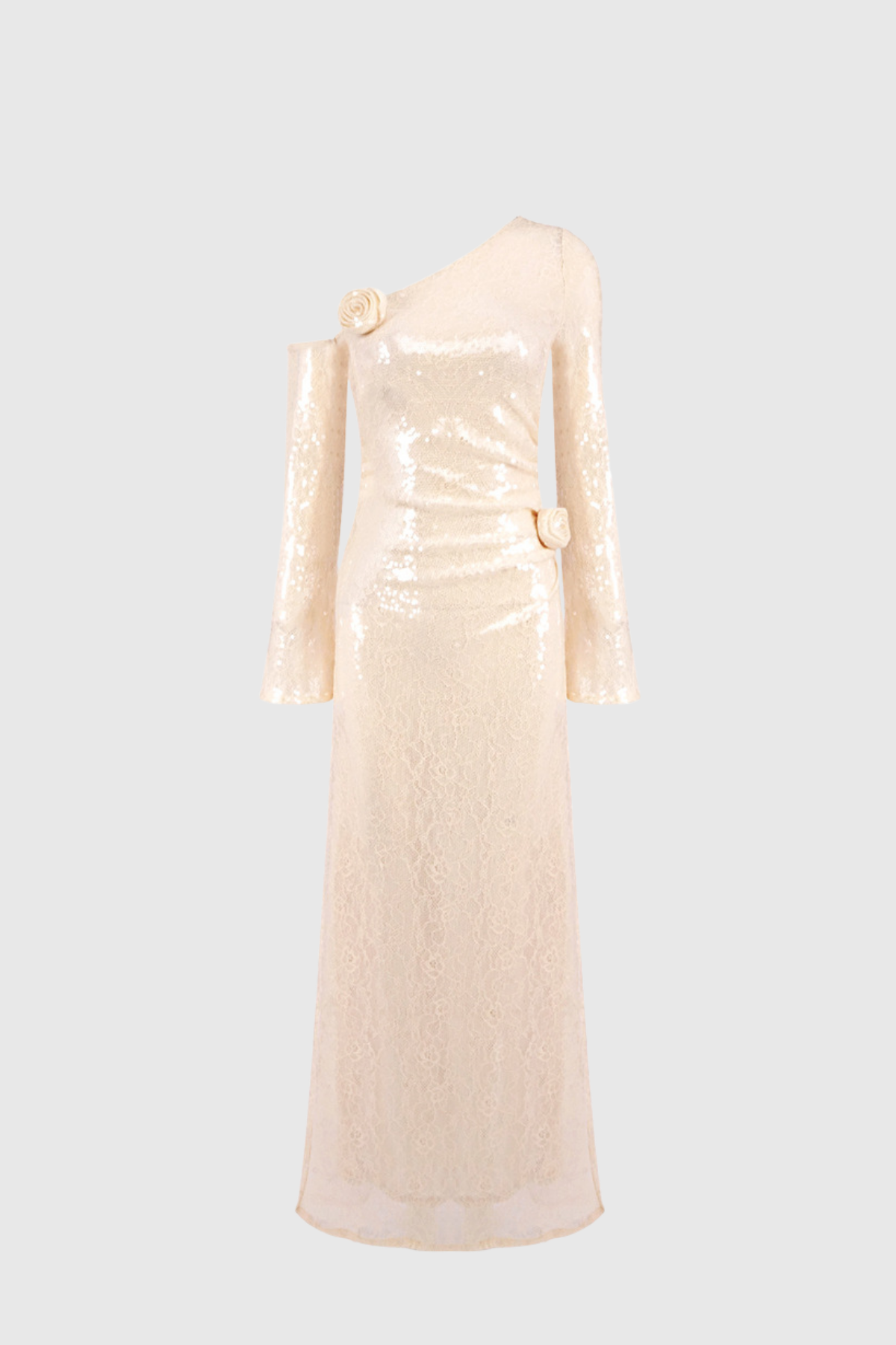Ambella Sequin Lace Flower Maxi Dress