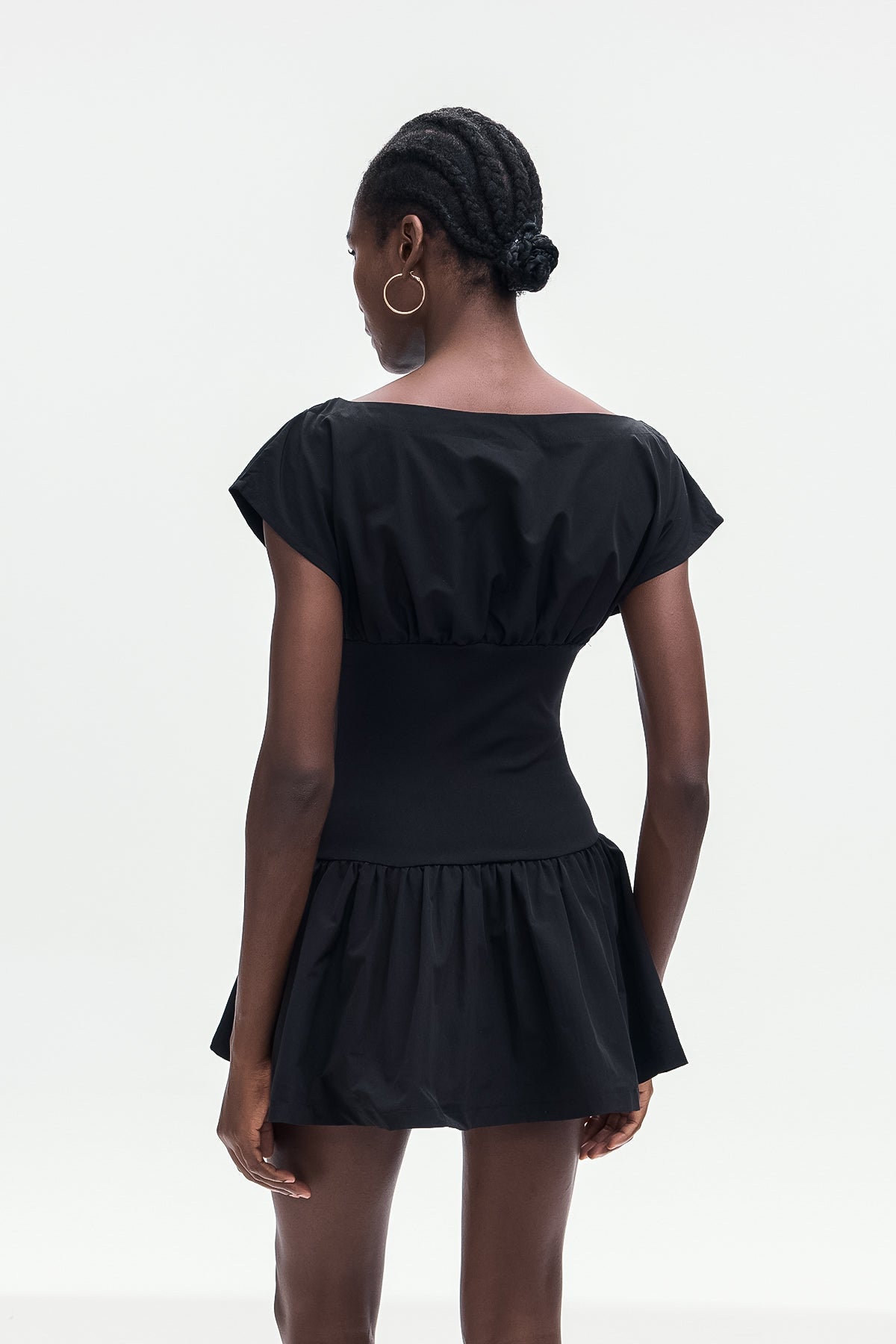 Amery Ruch Ruffle Deconstruct Mini Dress in Black