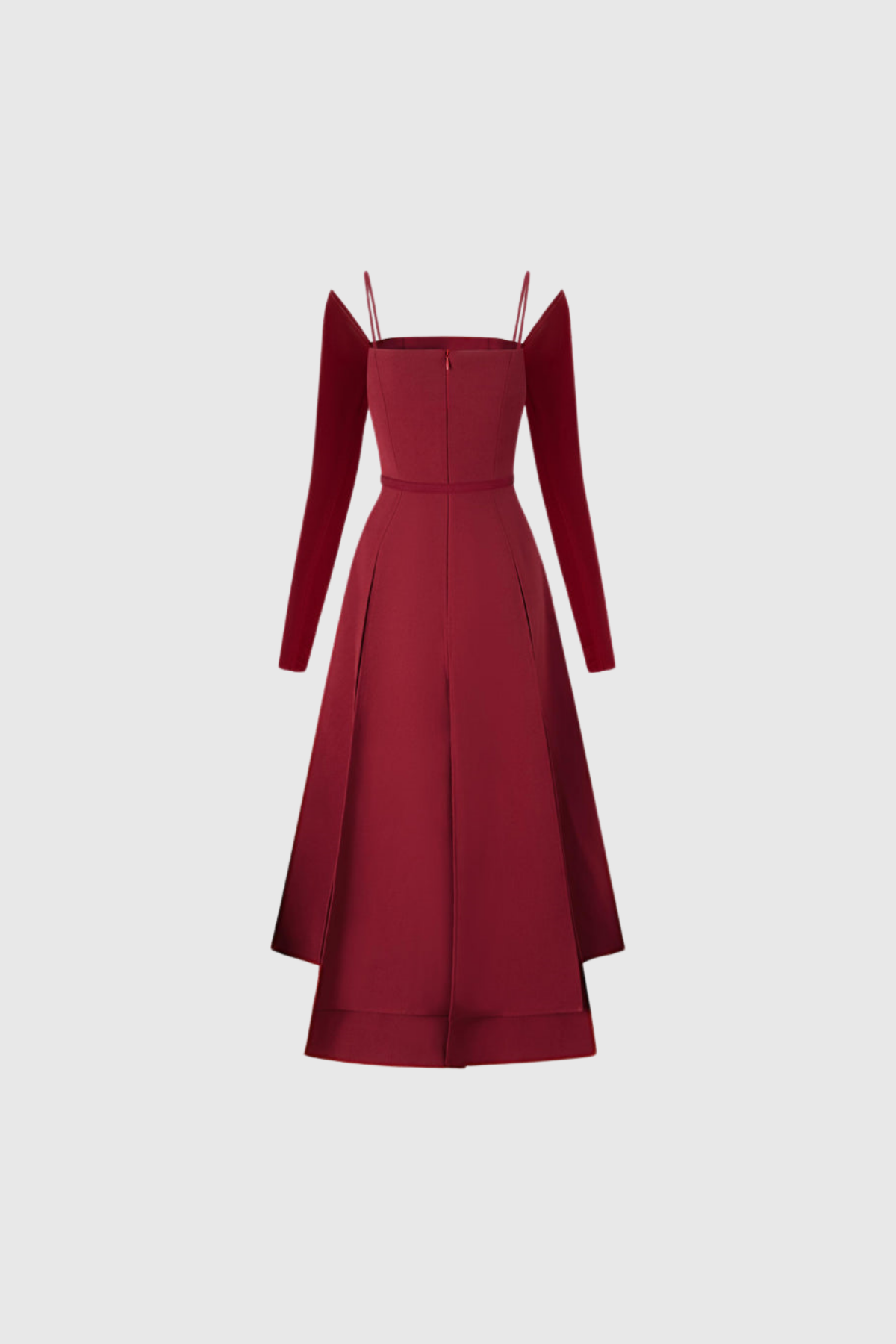 Annelien Lace Up Split Maxi Dress in Red
