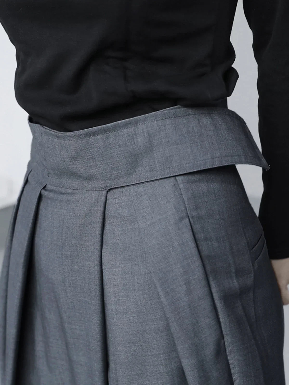 Hook-and-loop Fastener Wide Leg Velcro Pants