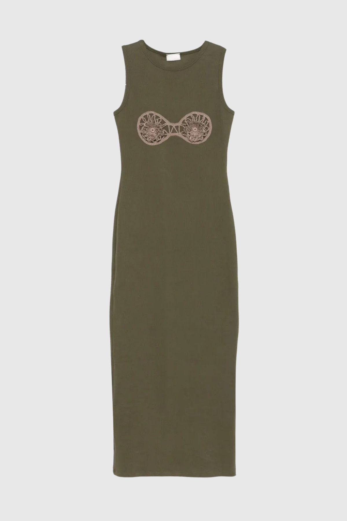 Bjartur Flower Sleeveless Knit Maxi Dress in Green