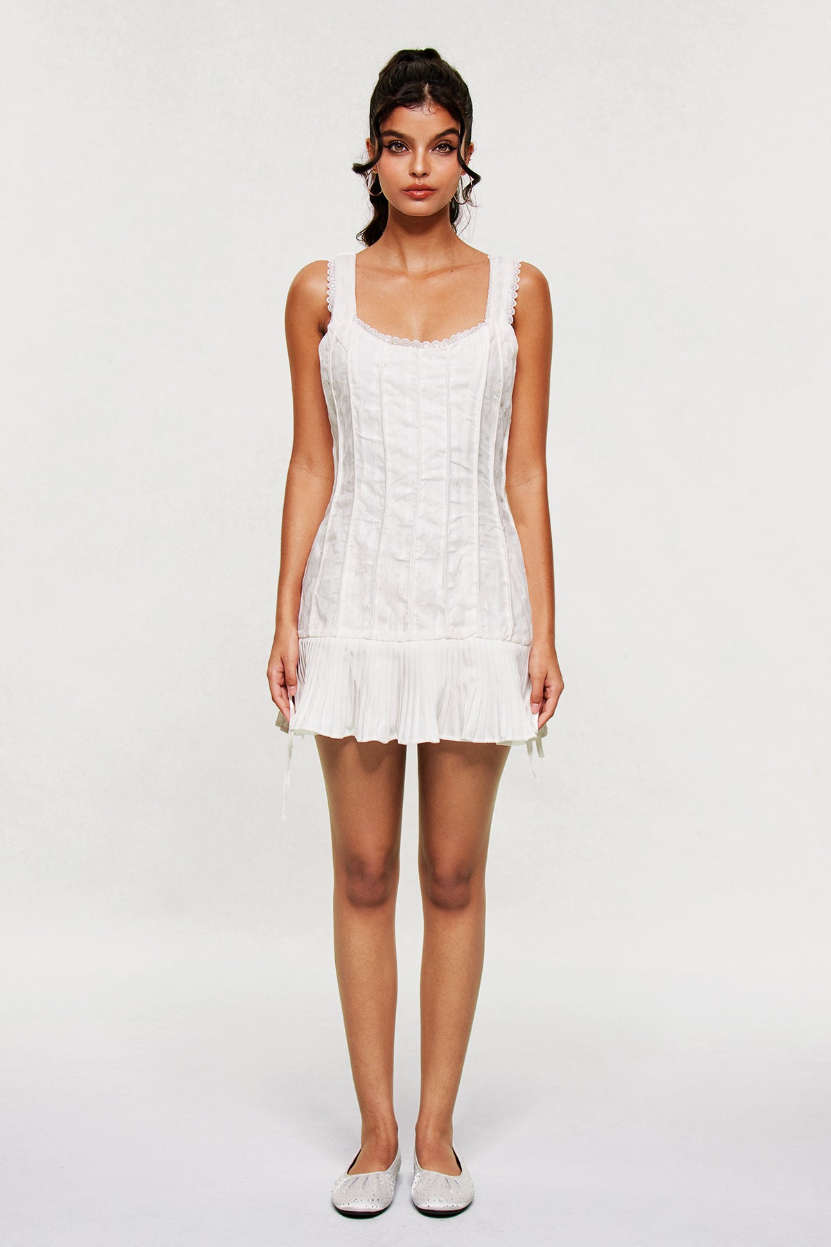 Blahoslav Ruch Stripe Lace Up Mini Dress