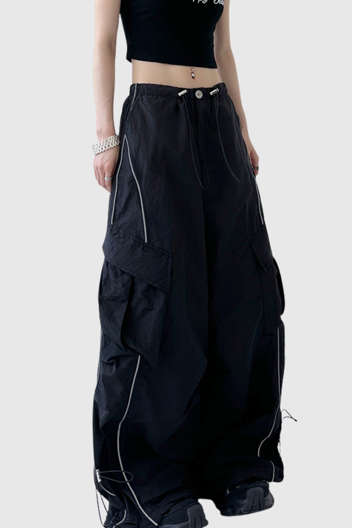 Calogero Ruch Drawstring Pants in Black