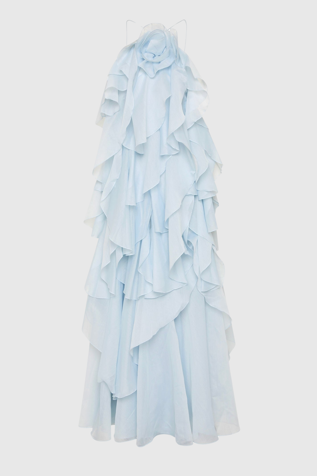 Caysie Halter Ruffle Layered Maxi Dress - Blue