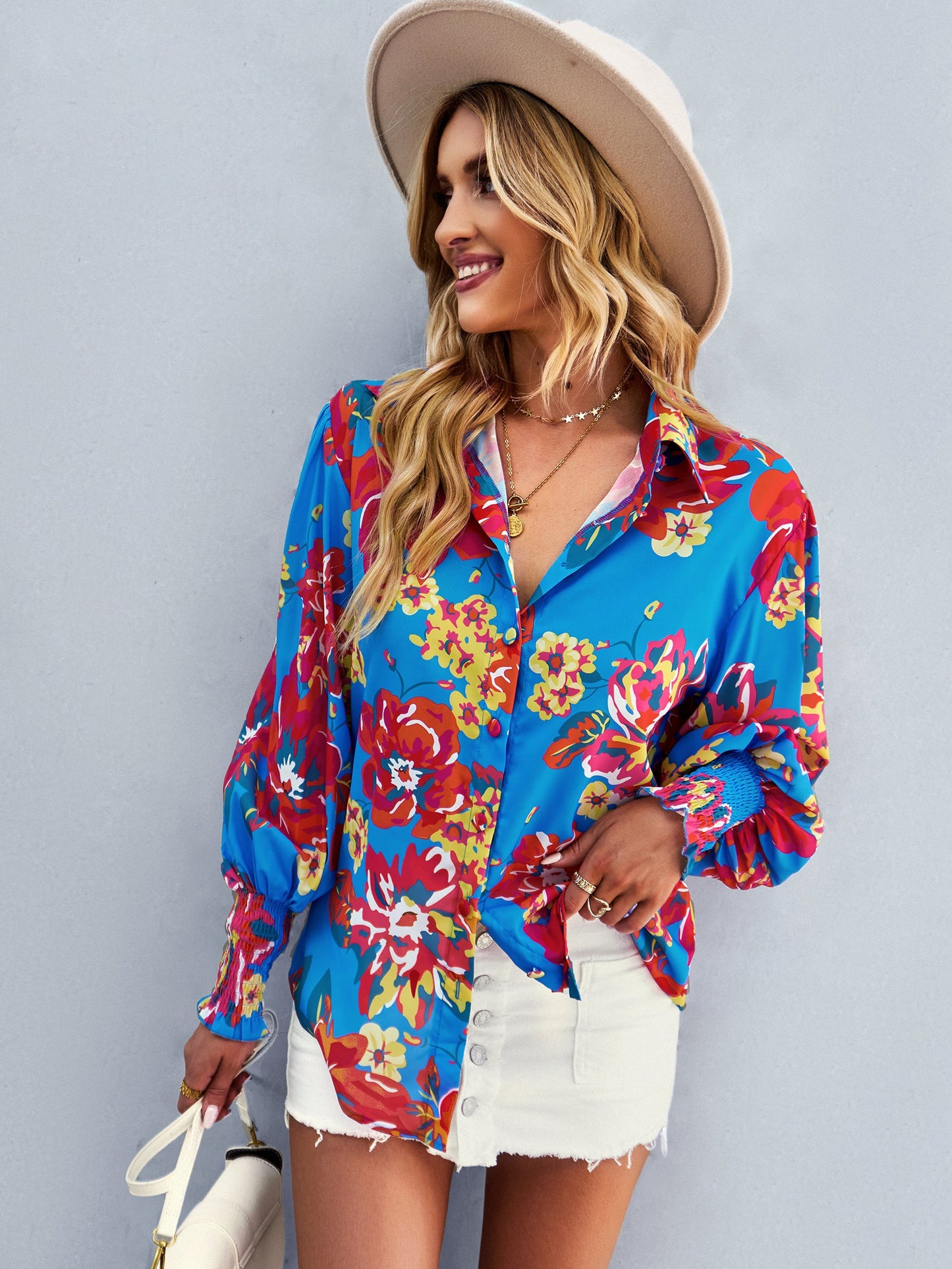 Fleetwood Blouse - Blue Print
