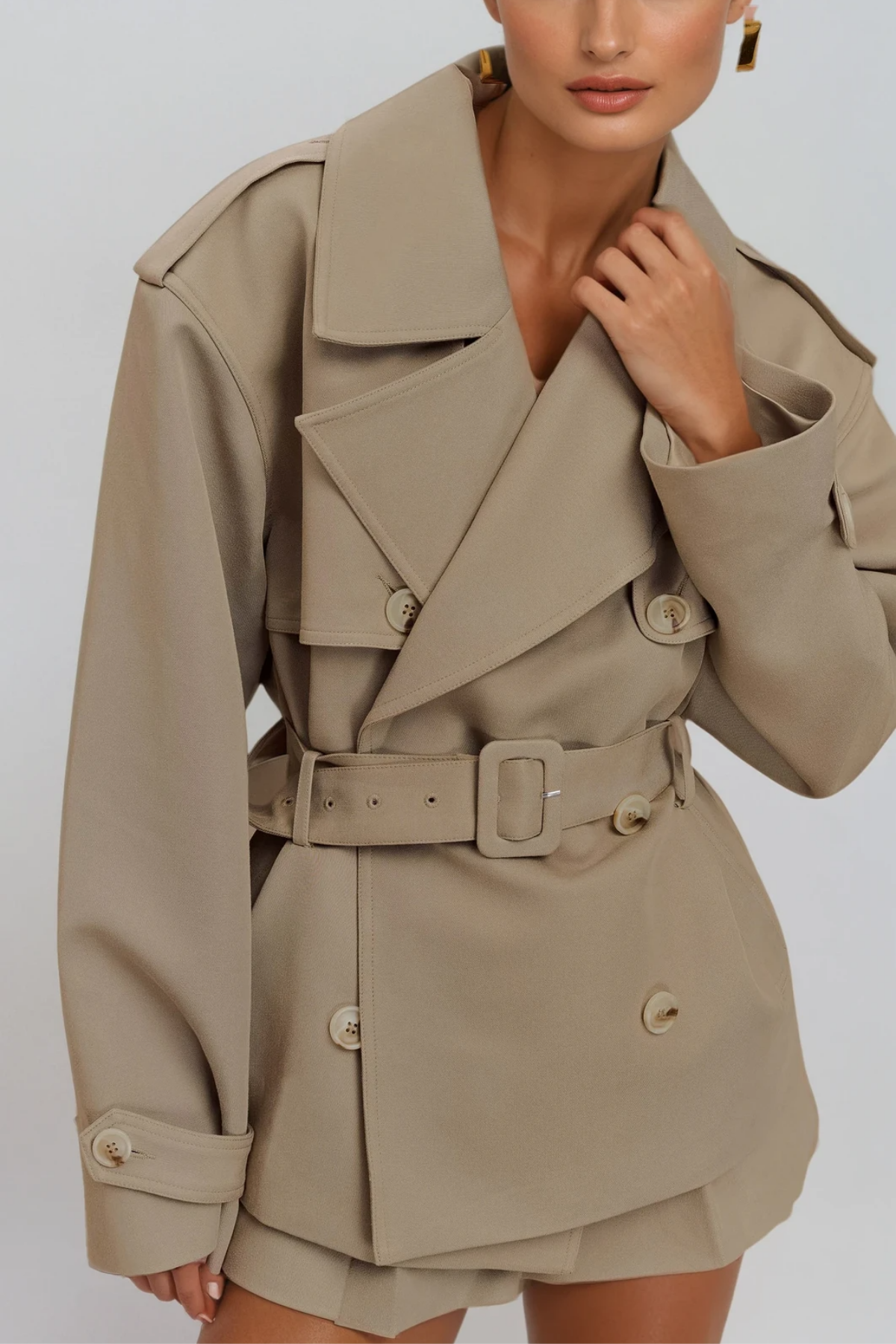 Dejana Trench Coat Pants Set