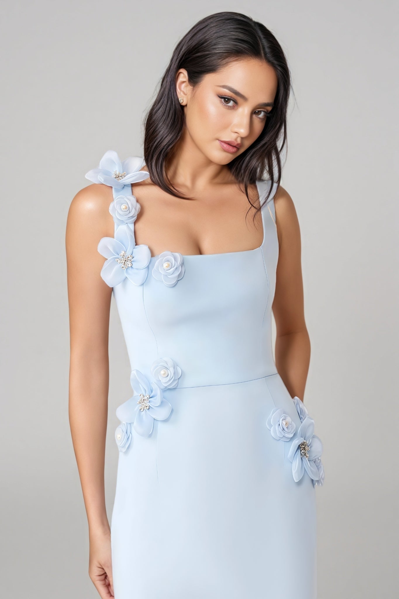 Molao Blue 3d Midi Dress