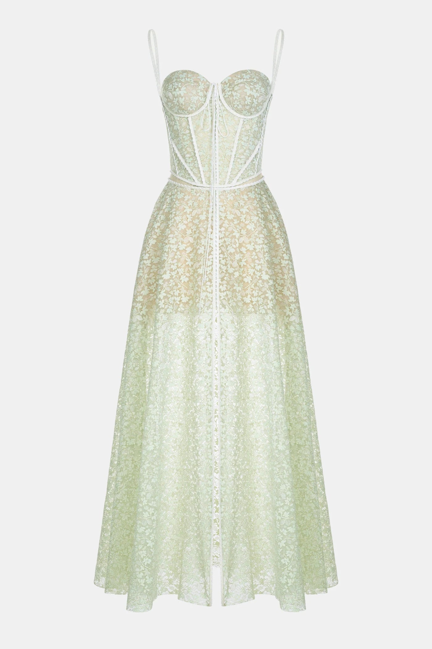 Emani Lace Corset Cutout Maxi Dress - Mint