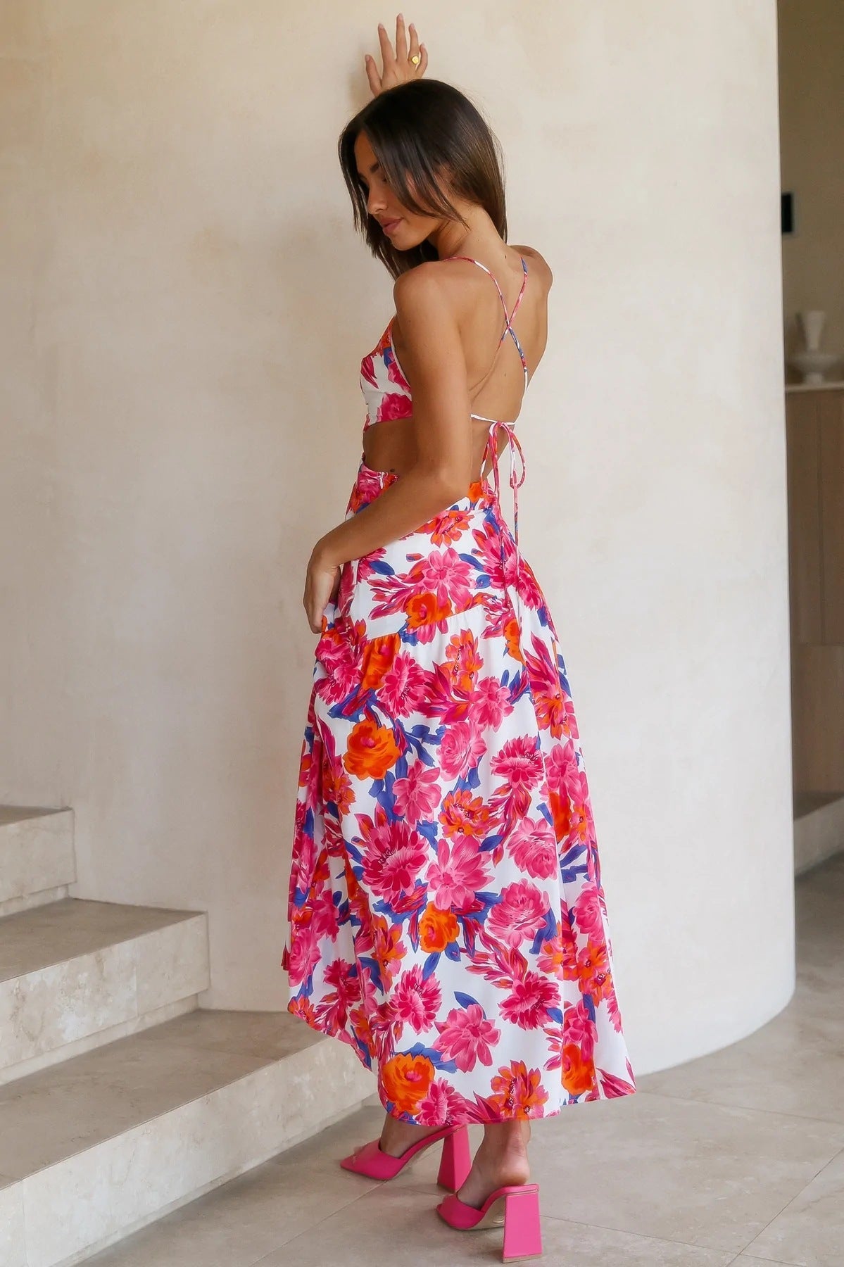 Asymmetric Cami Midi Dress