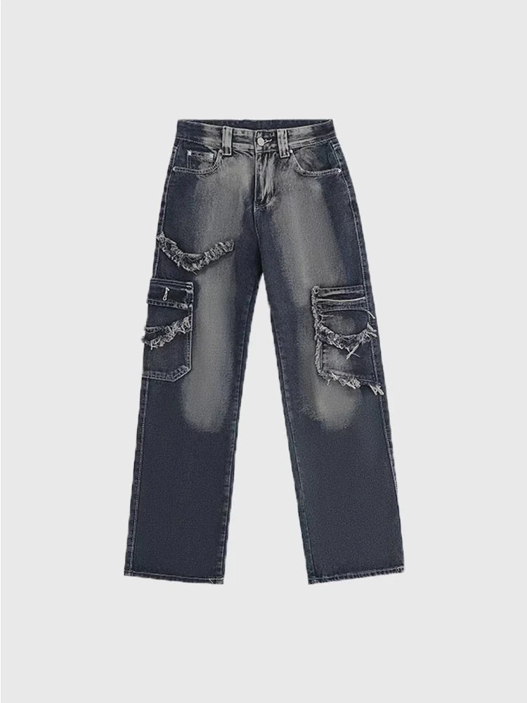 Baggy Cargo Hippie Grunge Distressed Oversized Korean Pant