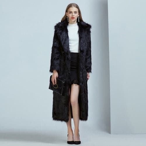Dressbetty - High Street Long Faux Fur Coat