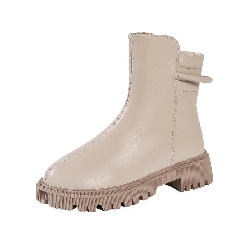 New Fashionable Round Toe Modern Versatile Ankle Boot