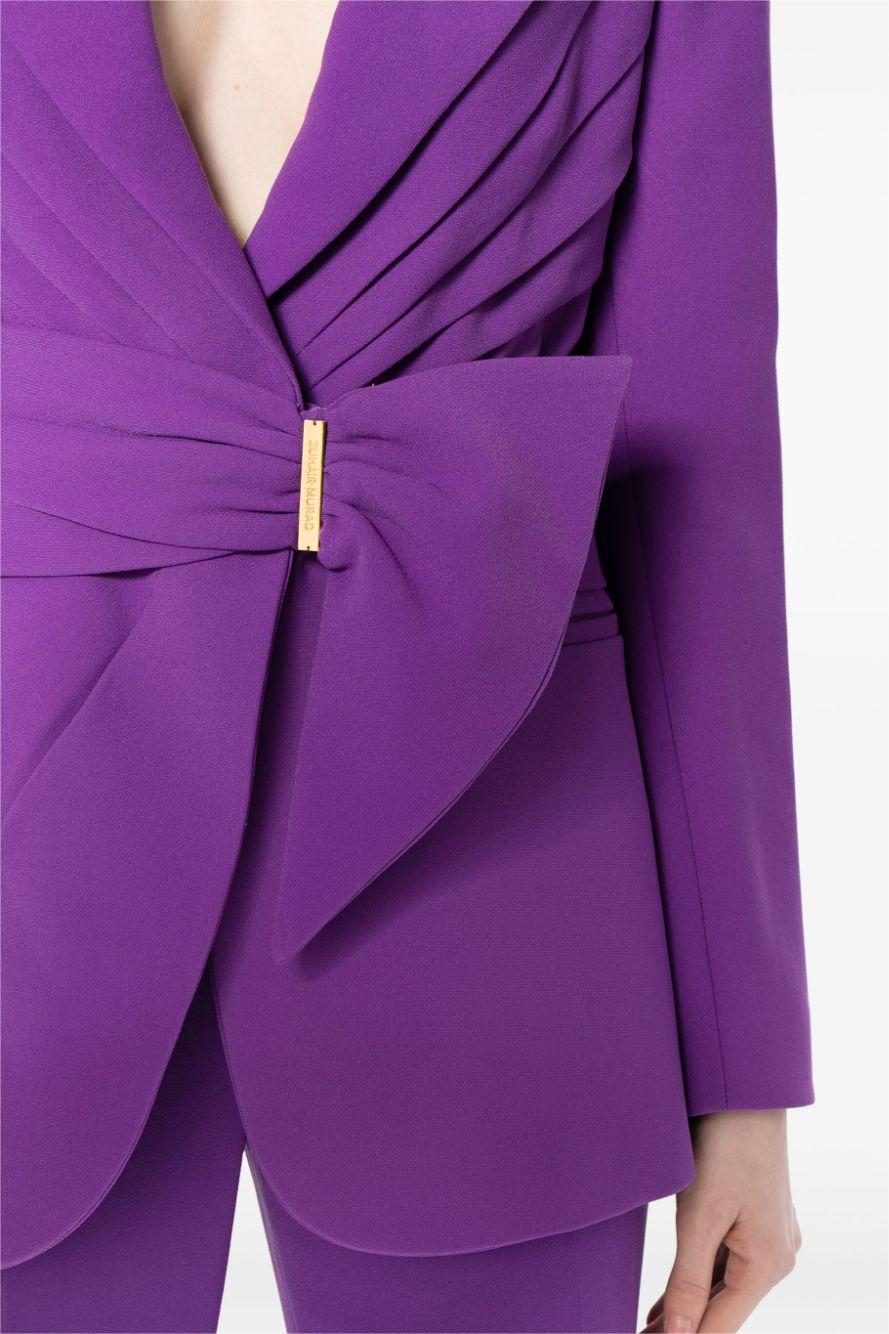 Ruched Bottom Blazer &mid Waist Pants Set