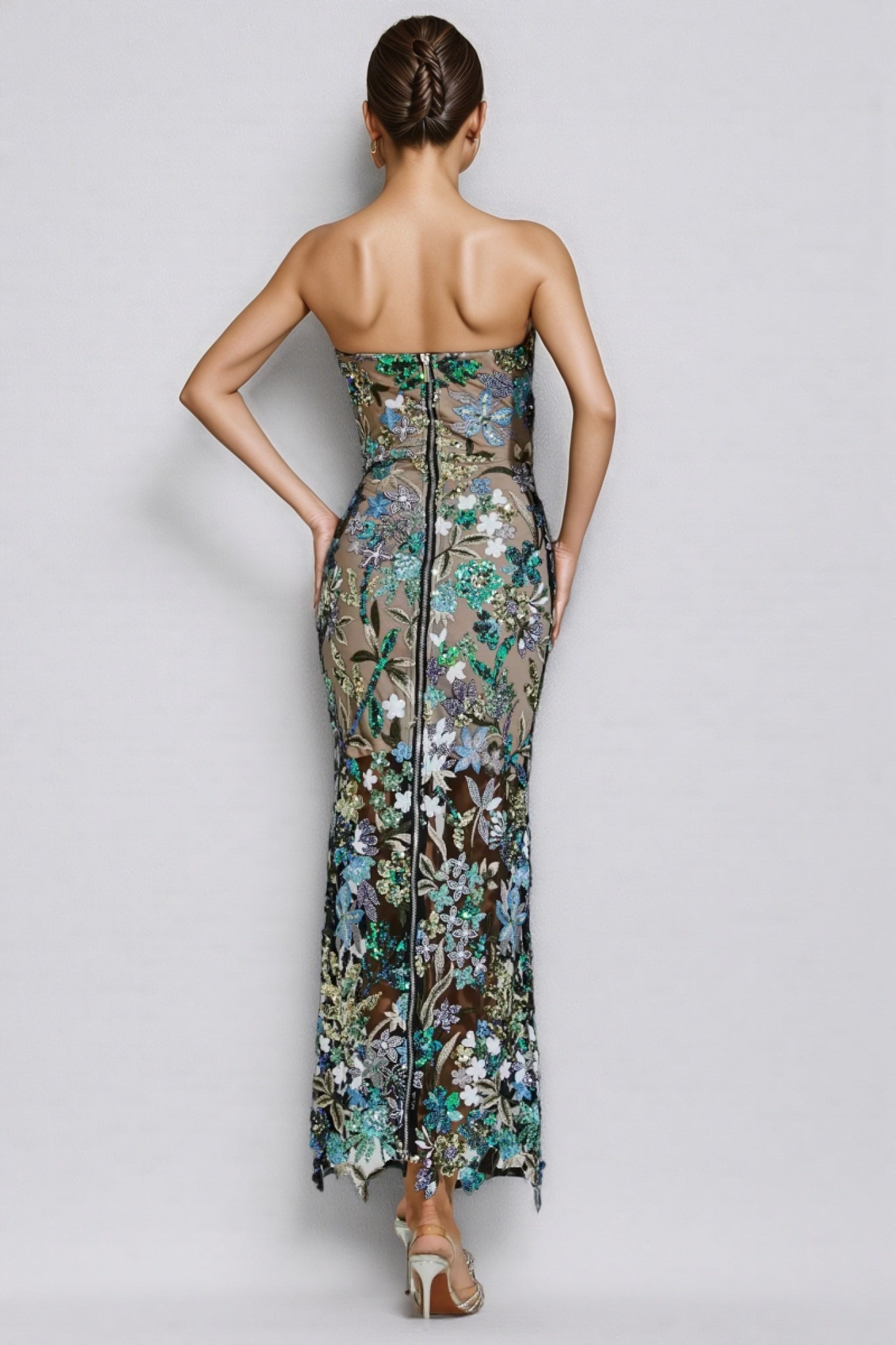 Aisia Sequin Maxi Dress-blue