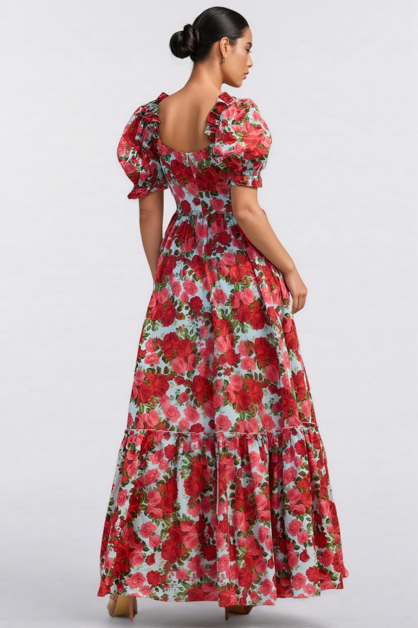 Renee Print Puff Sleeve Maxi Dress