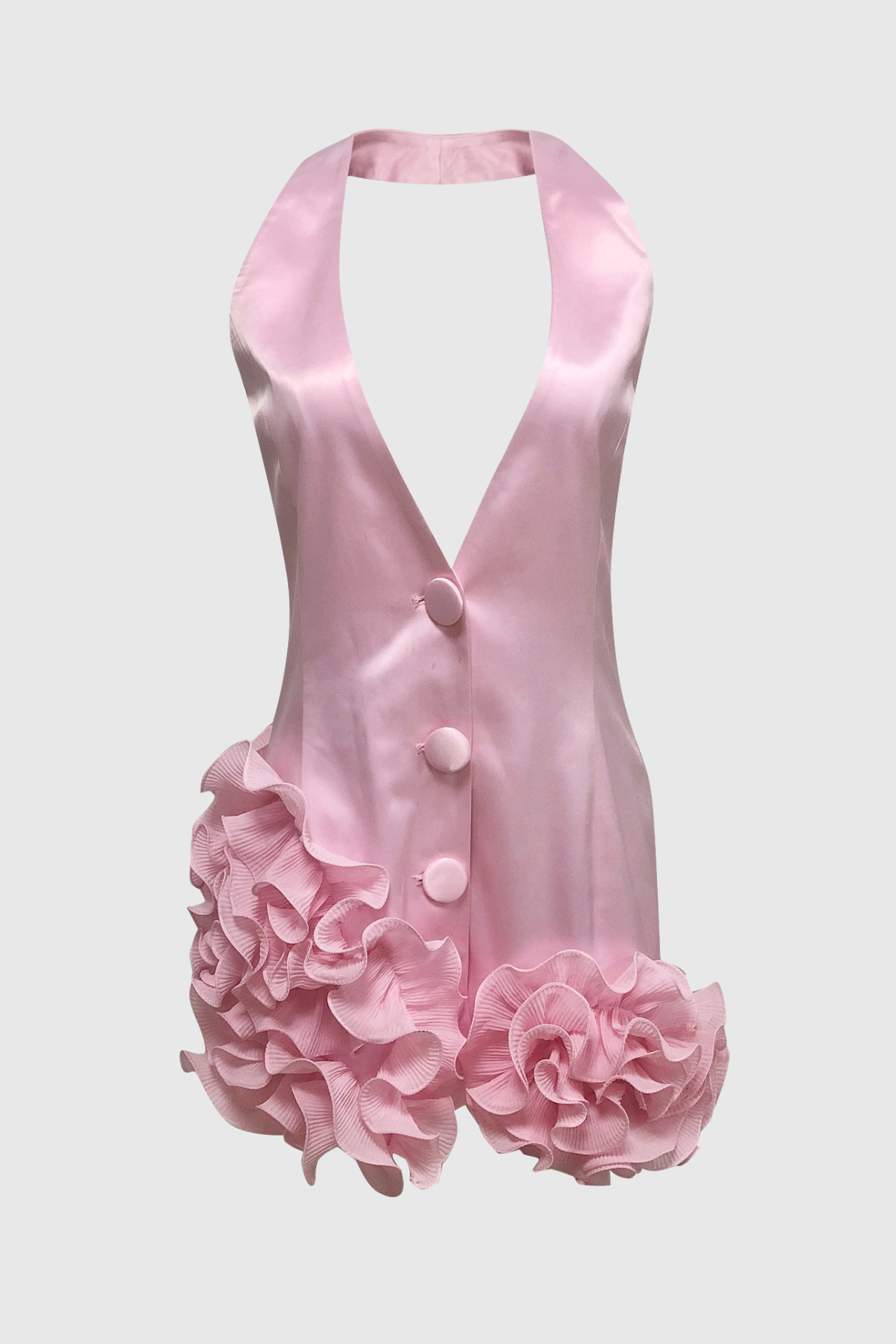 Magezi Satin Halter Mini Dress