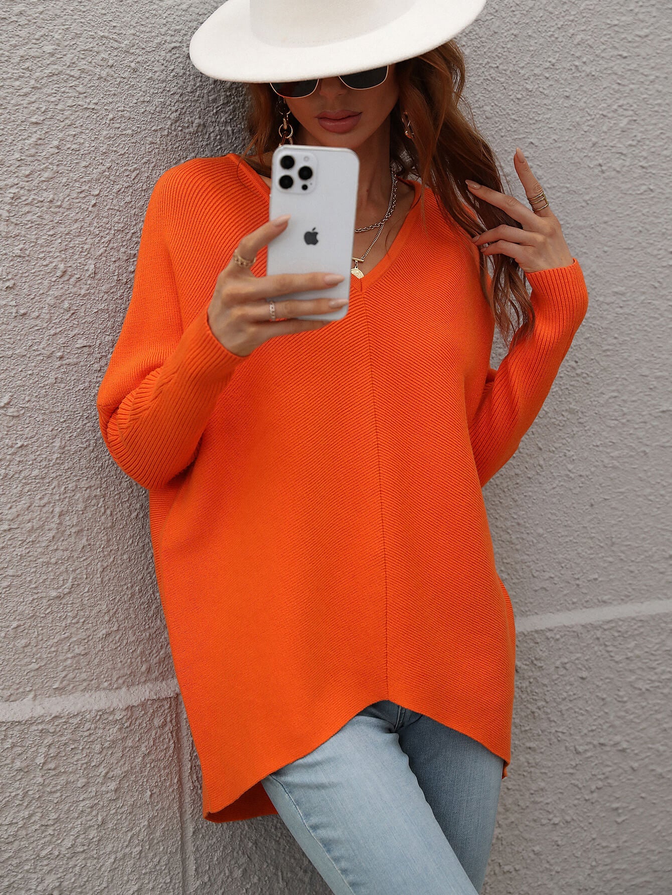 Clia Knit Sweater - Orange