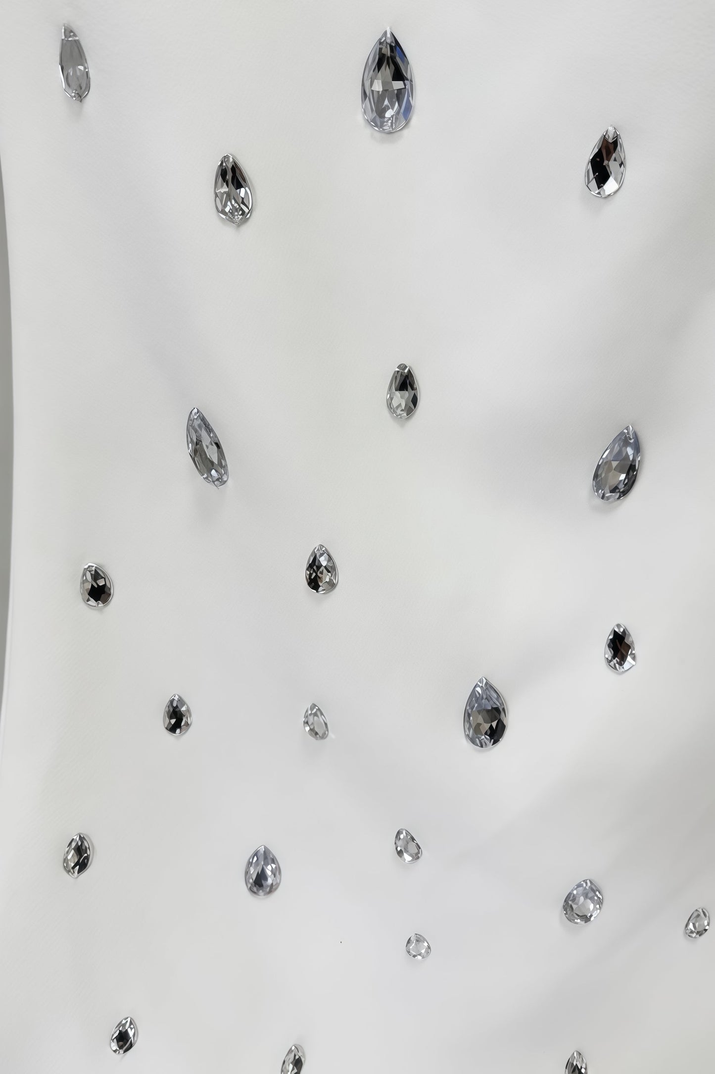 Kania White Long Sleeve Beaded Maxi Dress