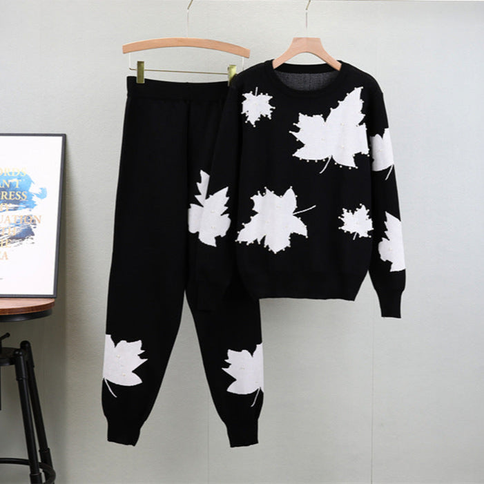 Black - Sweater Two Piece Set