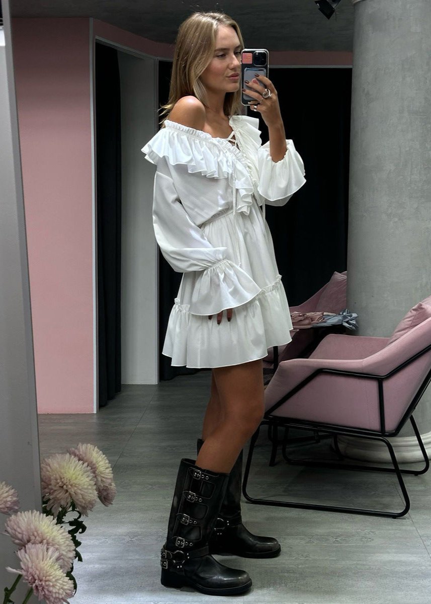 Ruffled A-line Dress - Timeless Elegance
