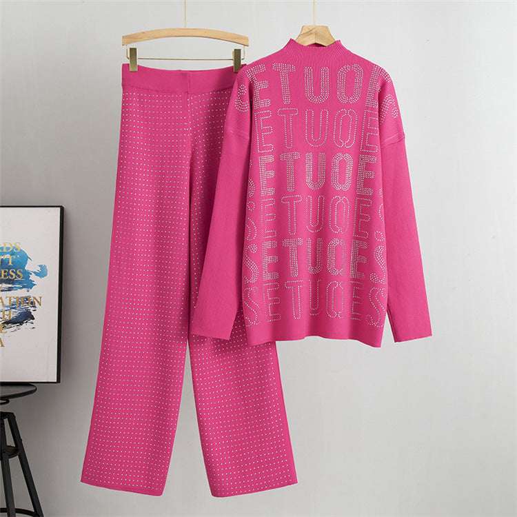 Rose Red - Rhinestone Letter Two Piece Set