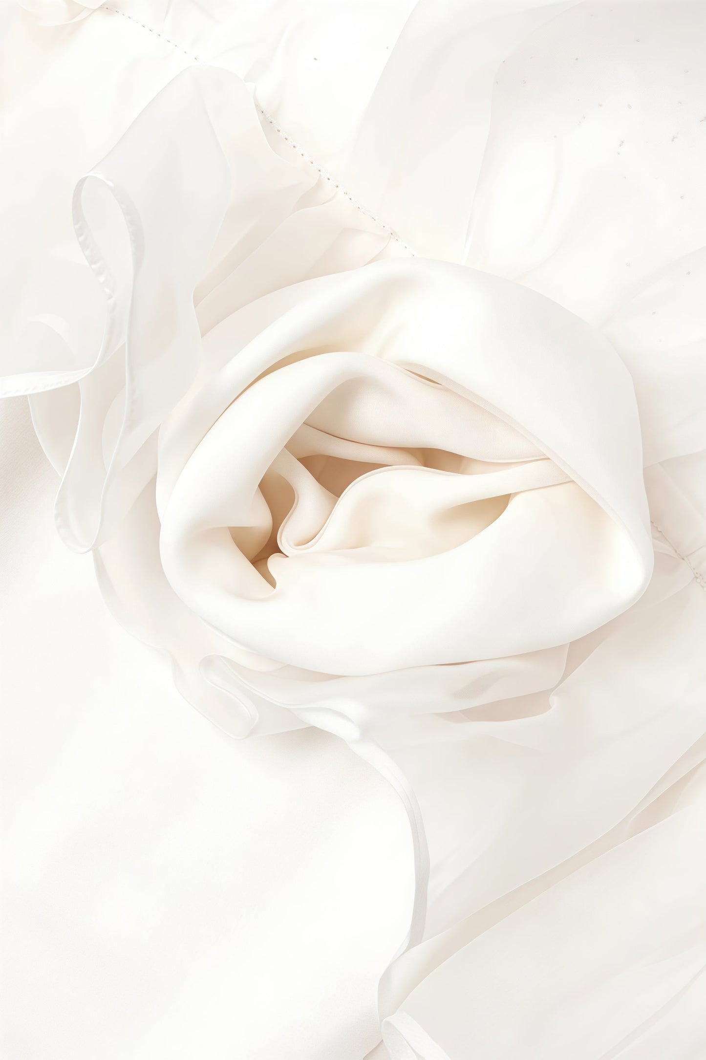 Zaretp White Ruffled Silk Midi Dress