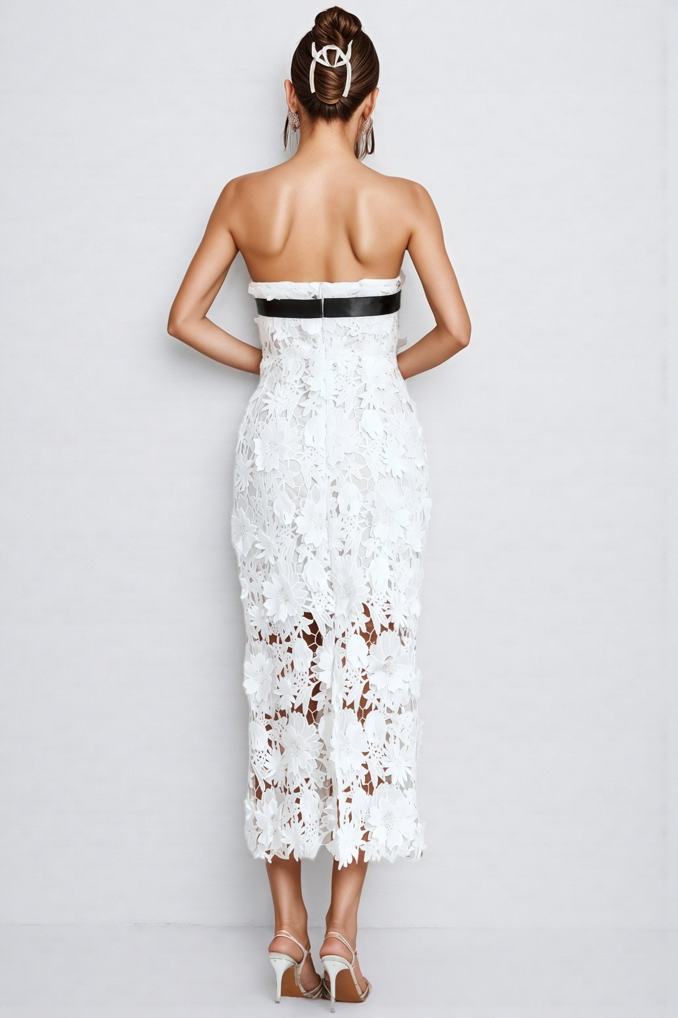 Suzanne White Lace Midi Dress