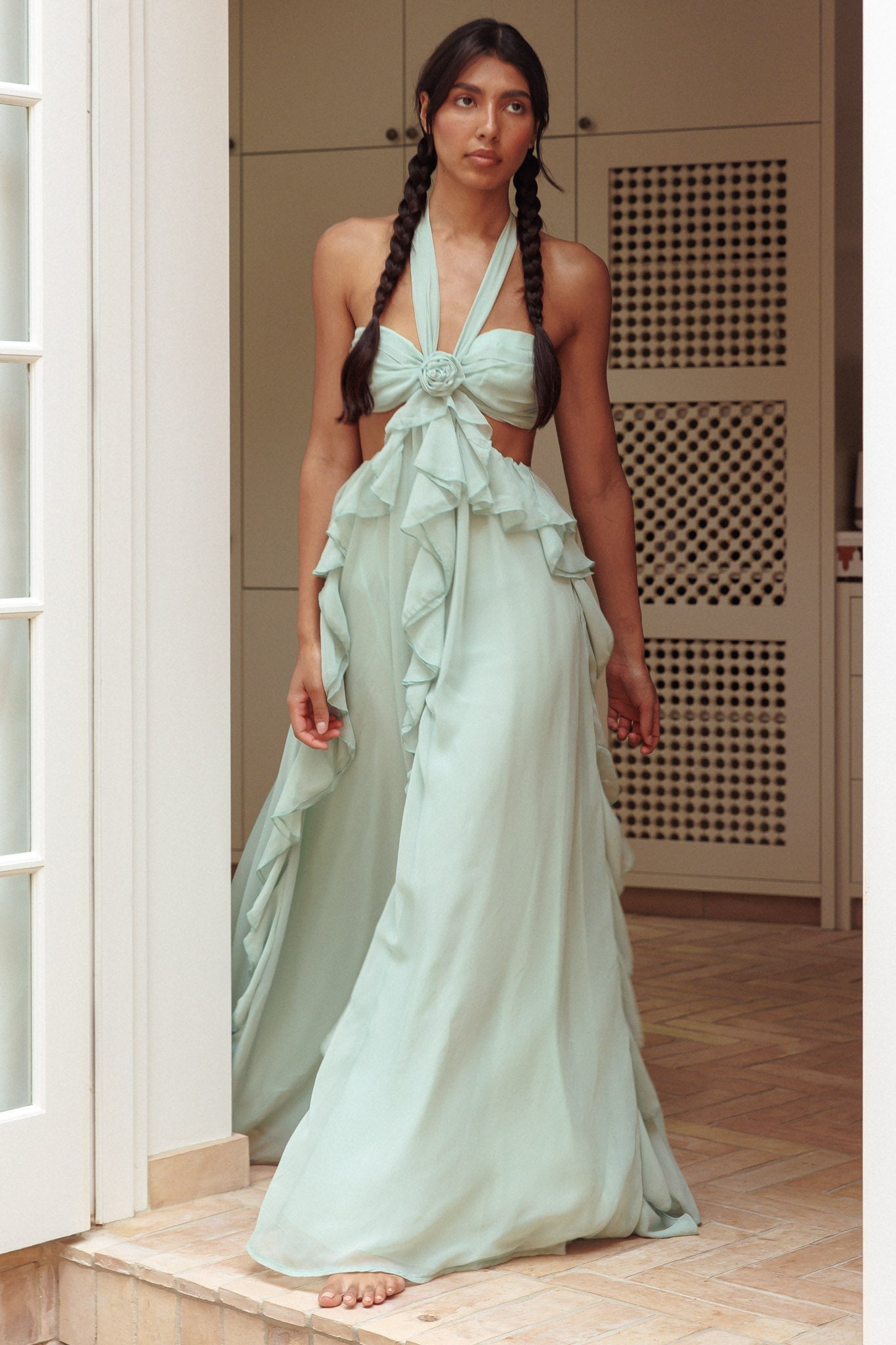 Sally Ruffle Maxi Dress