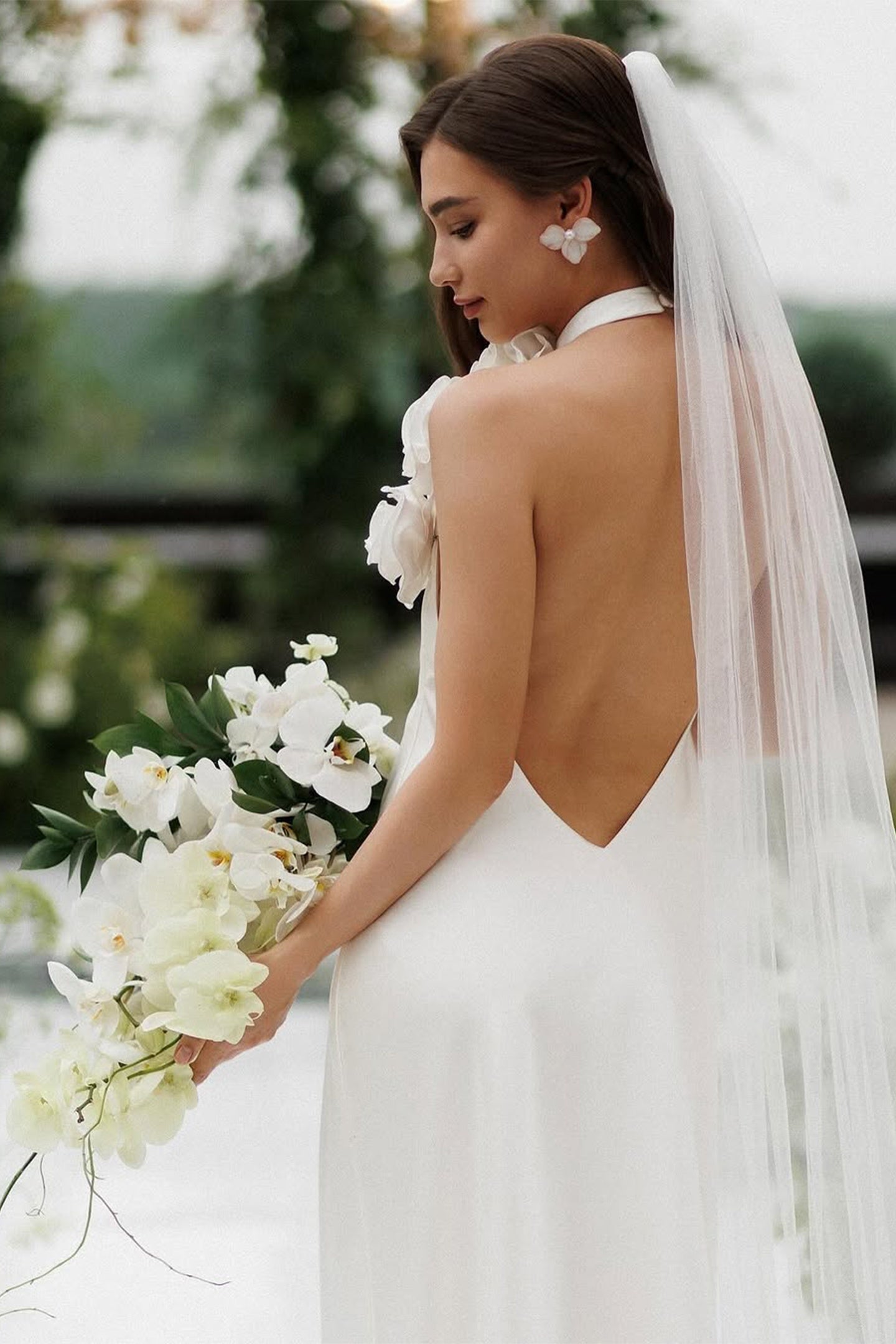 Isabel Halterneck Applique Maxi Dress