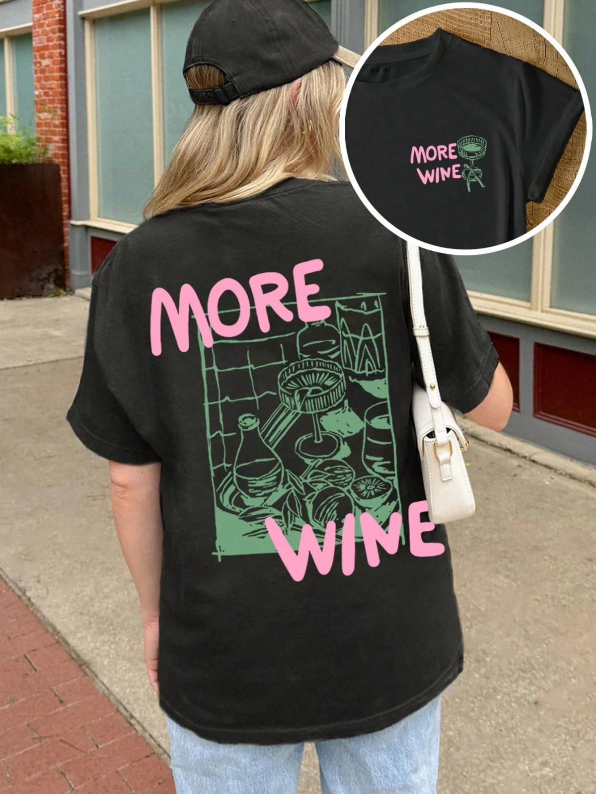 Wine Letter Graphic T-shirt