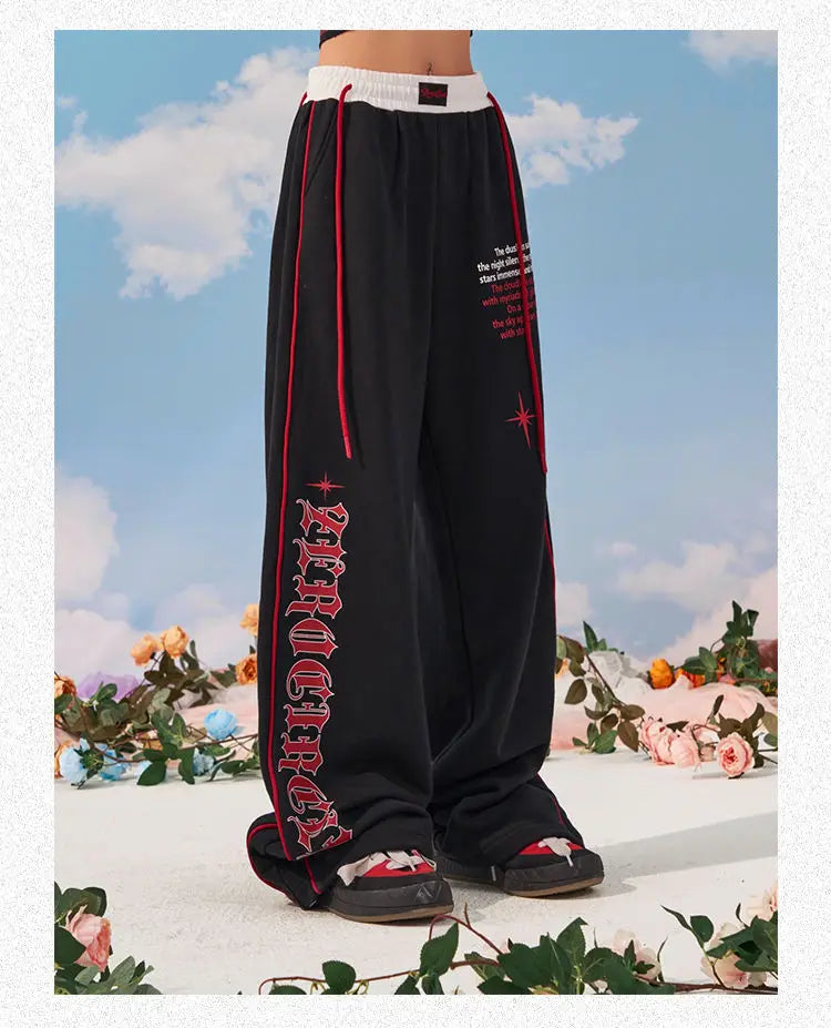 Letter Baggy Sweatpants Y2k Goth Jogging Pant