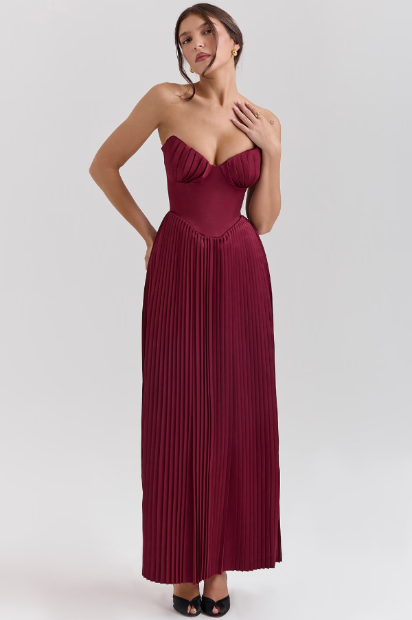 Pleated Elegance Maxi Dress