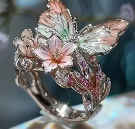 Delicate Gold Color Flower Butterfly Rings for Party Accessories Gifts Custom Jewelry