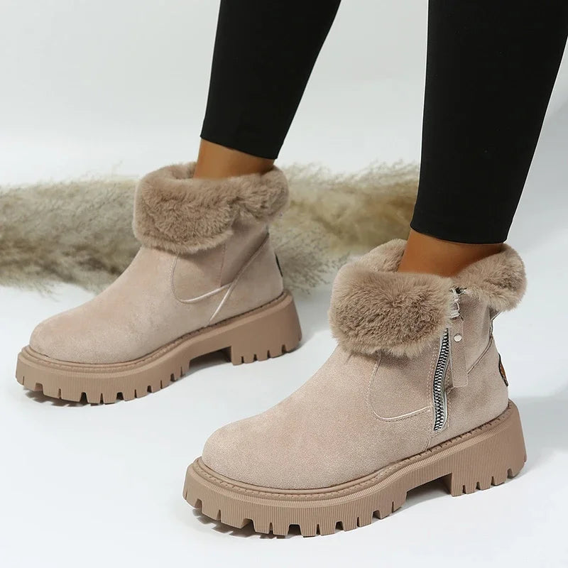 Thick Plush Non-slip Faux Suede Warm Cotton Stylish Snow Boot