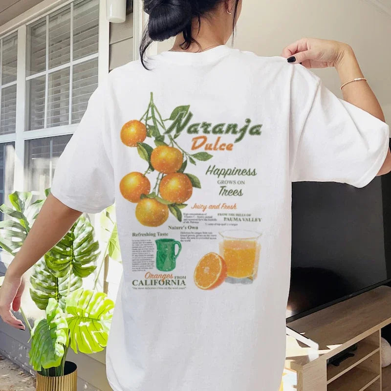 Orange Citrus Back Print T-shirt