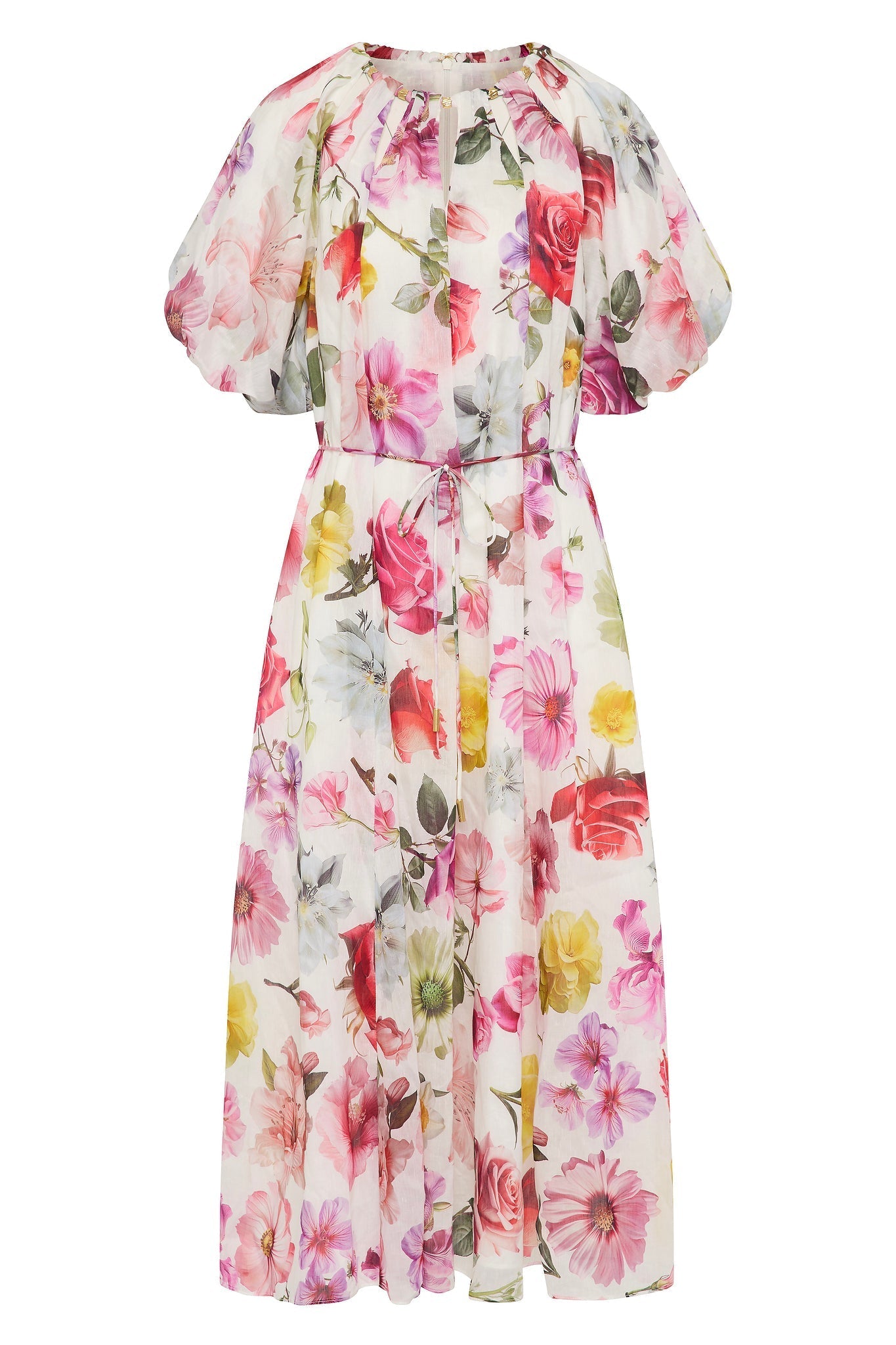 Raglan Sleeve Round Neck Midi Dress