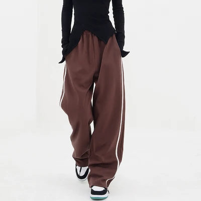 High Waist Wide Leg Black Baggy Sweatpants