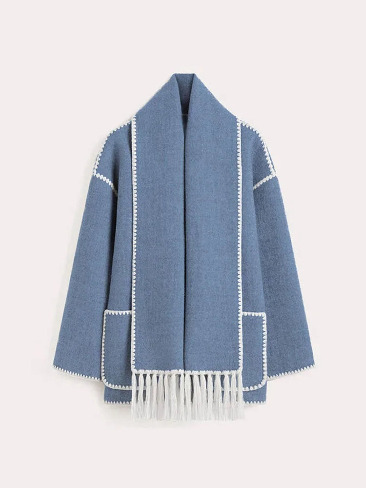Single-breasted Round Long Warm Autumn High Coat