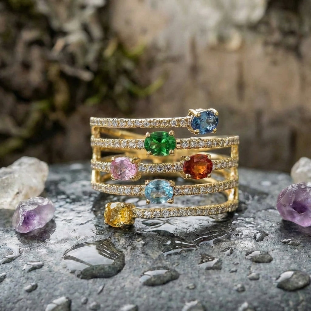 Elegant Multicolor Statement Ring