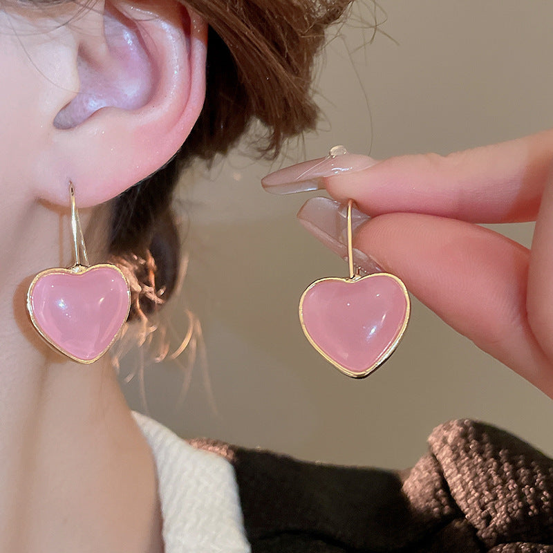 Romantic Pink Heart Earrings
