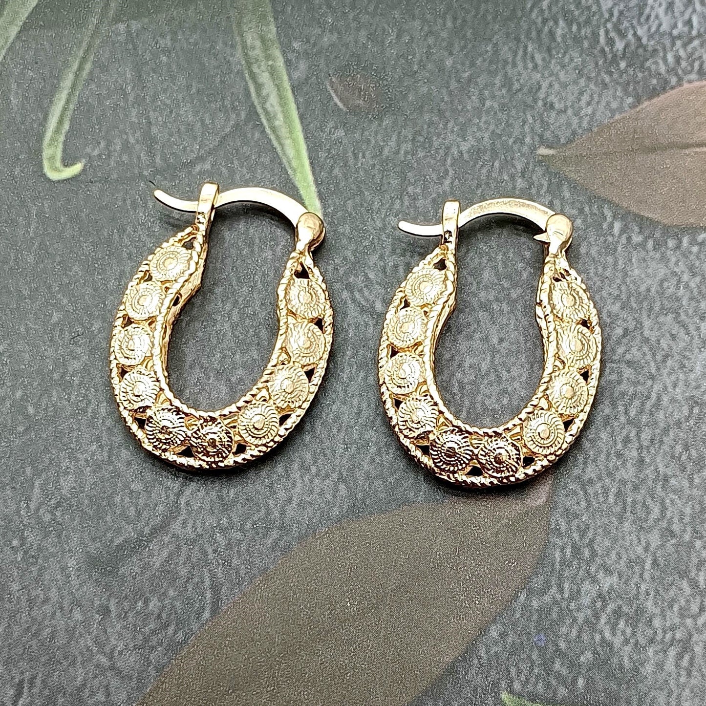 Textured Gold Hoop Earrings