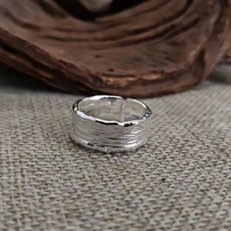 Handmade Textured Silver Ring