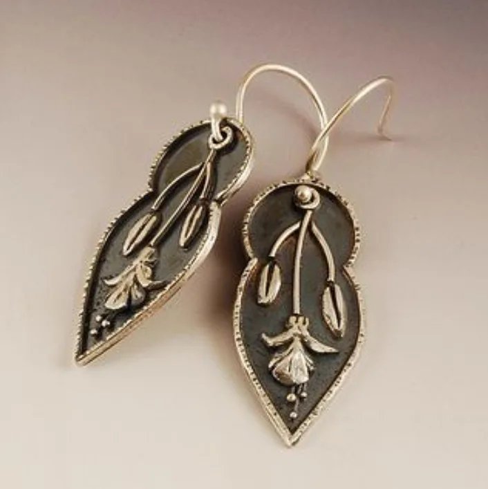 Vintage Leaf Dangle Earrings